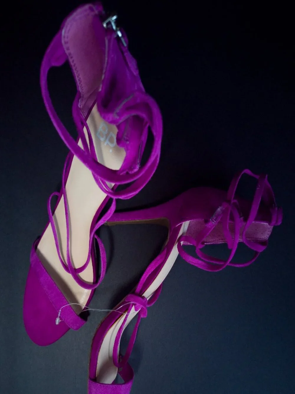 10M dark magenta purple BP Alexy Strappy Suede Sandals high heels shoes women's
